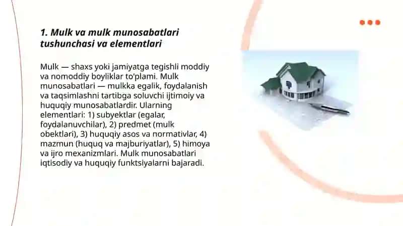 Mulk va mulk munosabatlari 3
