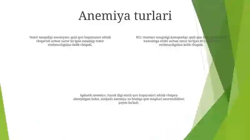 Anemiya Turlari Va Ularning Tashxisi 3