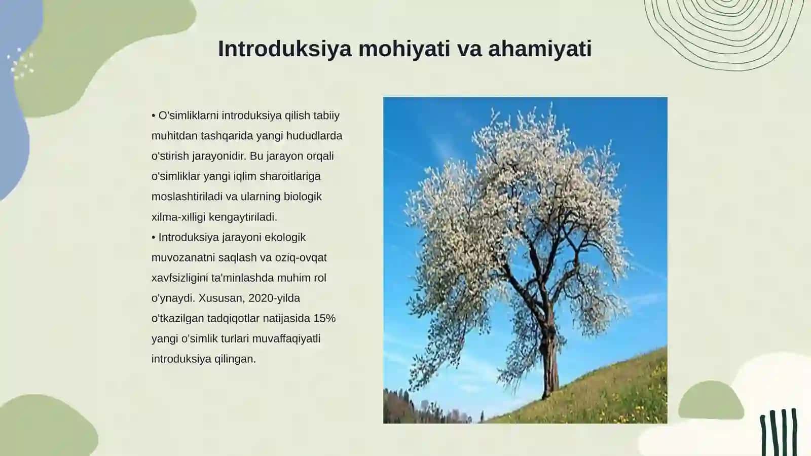 O'simliklarni introduksiya qilishning asosiy metodlari va ularning samaradorligi 3