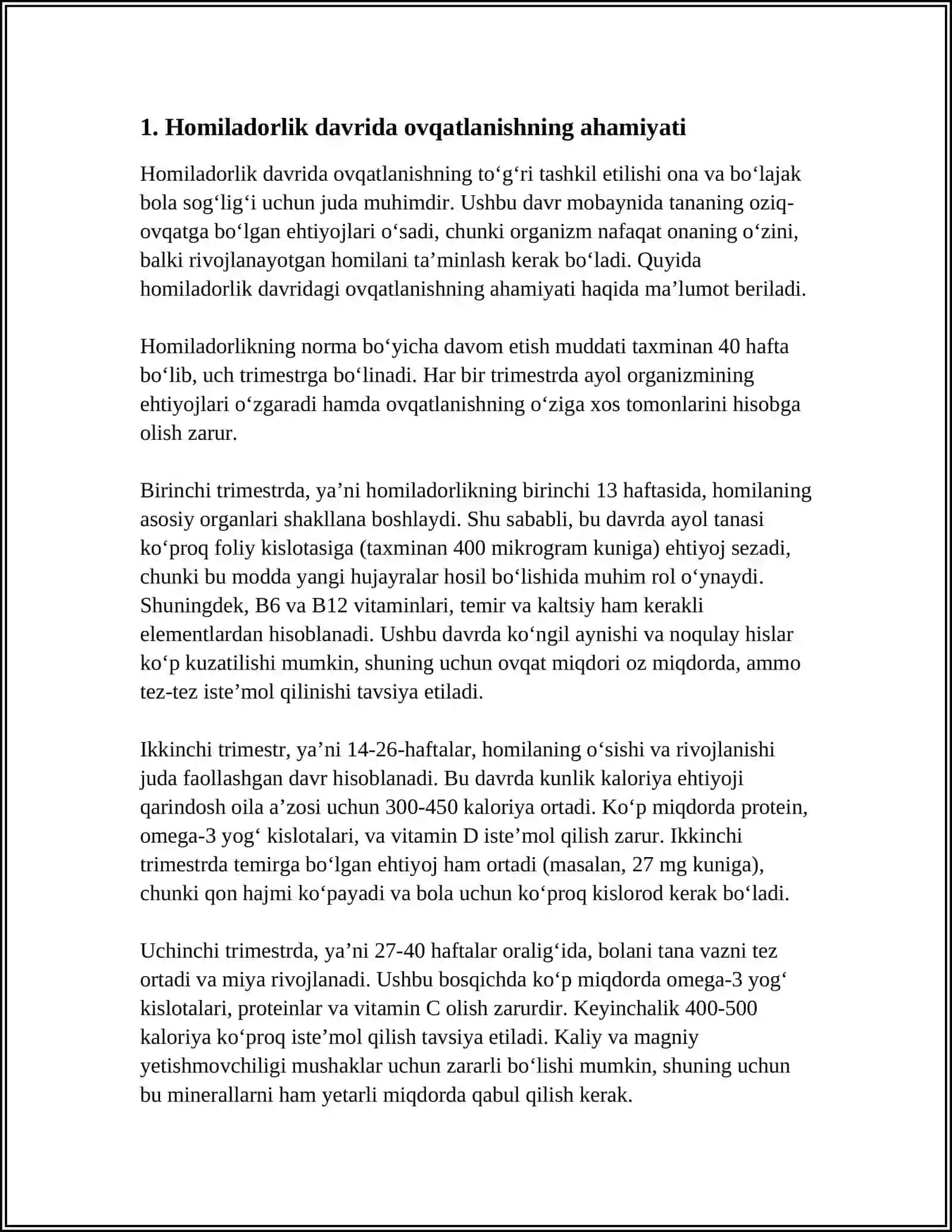 HOMILADORLAR VA EMIZIKLI AYOLLAR OVQATLANISHI 3