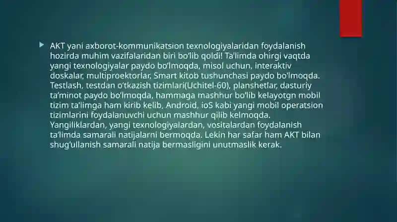 Zamonaviy o'quv texnik vositalari 3