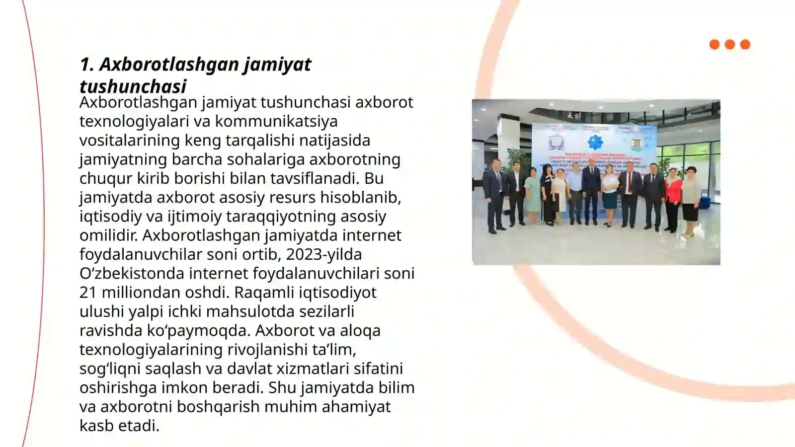 Axborotlashgan jamiyat va uning istiqbollari 3
