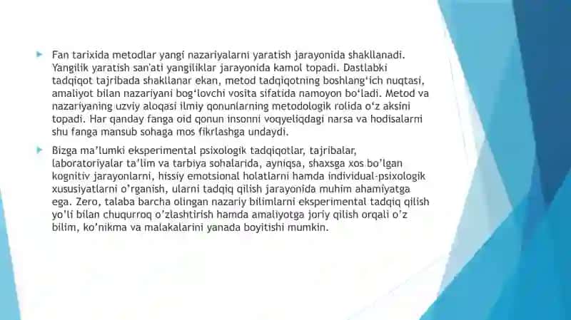 Eksperimental psixologiyada metod metodika va metodologiya tushunchasi 3