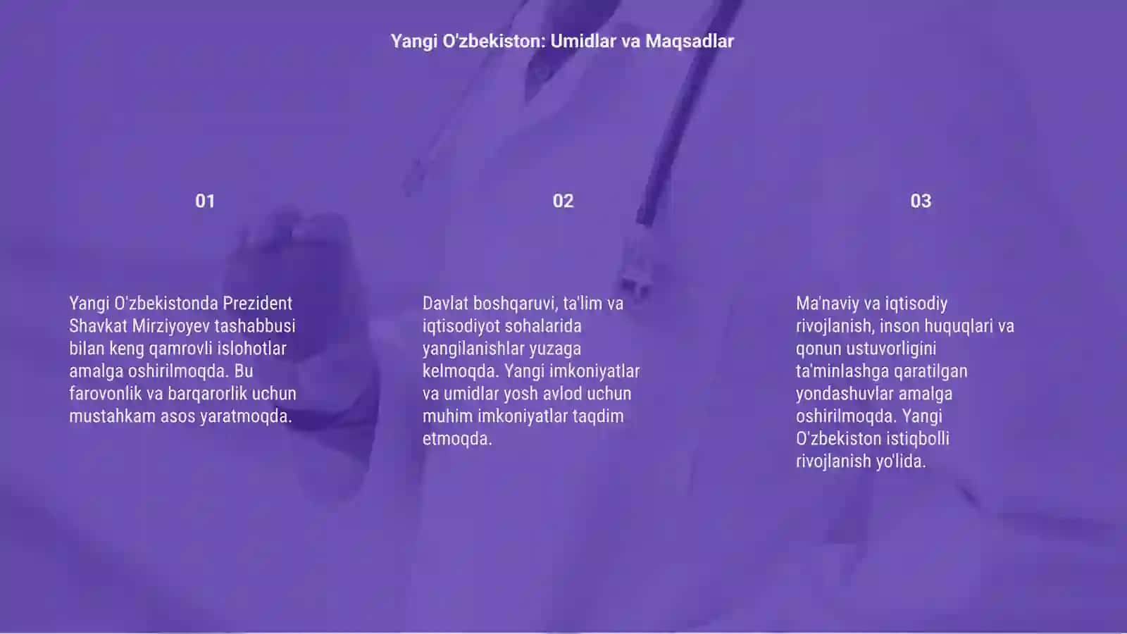 Yangi O'zbekistonda Prezident Sh.M.Mirziyoyev rahbarligi 3