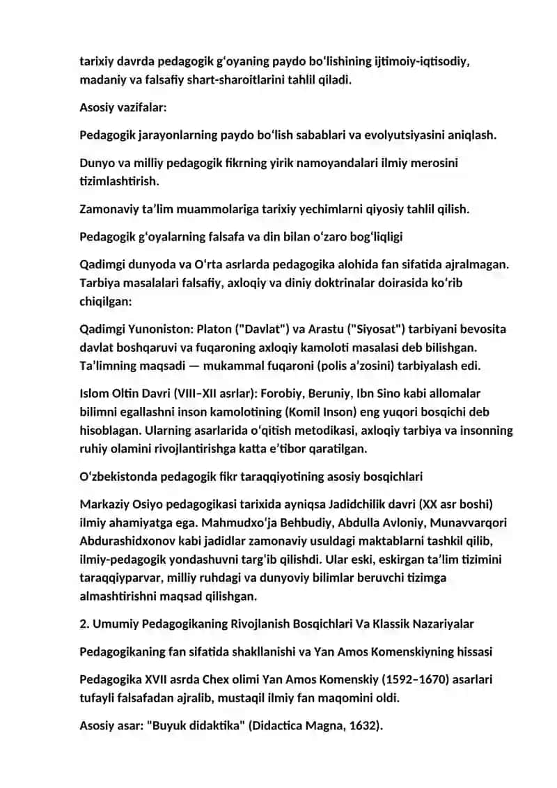 Pedagogika g’oyalarini rivojlanish bosqichlari 3