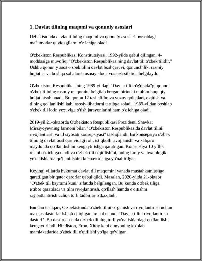 O'ZBEKISTON RESPUBLIKASI DAVLAT TILI 3