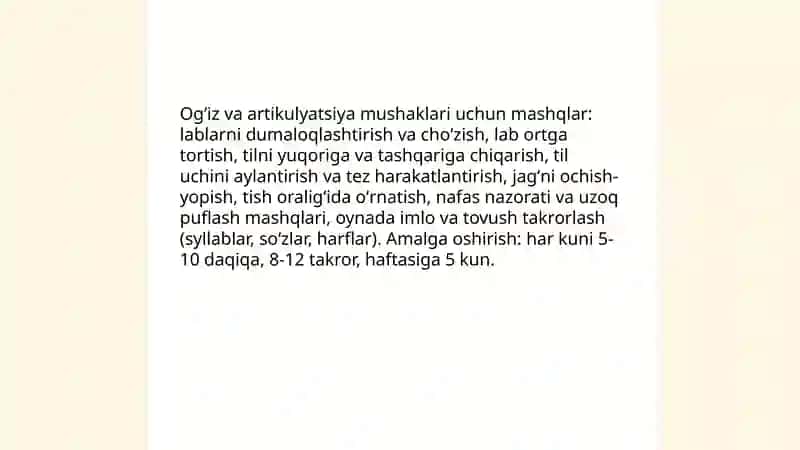 Boshlangʻich sinf oʻquvchilarining nutqini oʻstirishga oid mashq turlarini ishlab chiqish 3