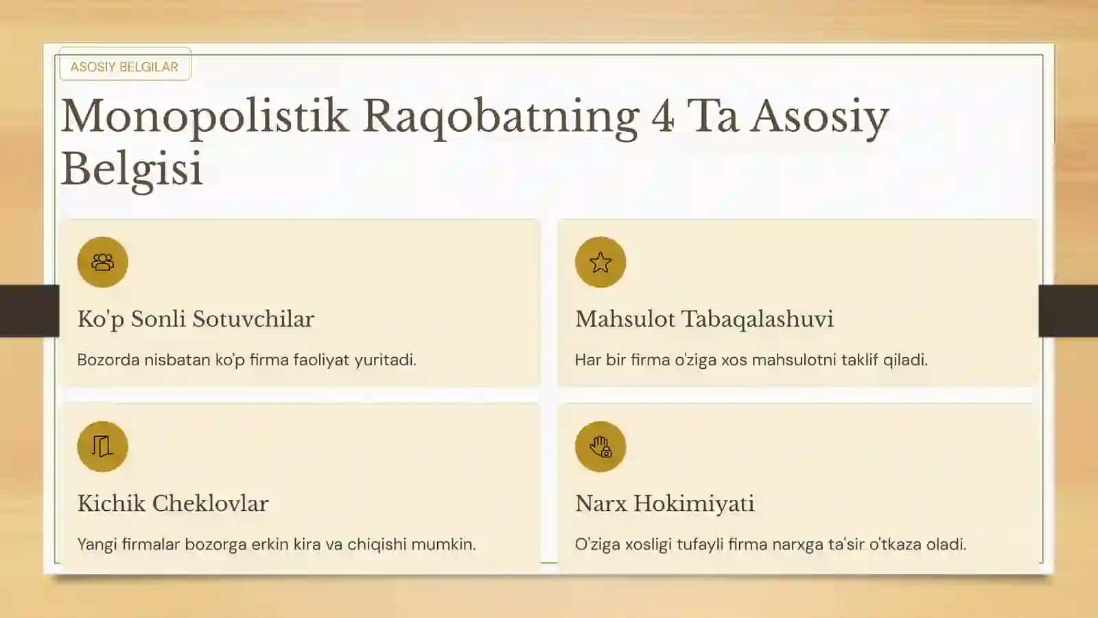 Monopolistik Raqobat va Mahsulotni Differensiallashuv 3