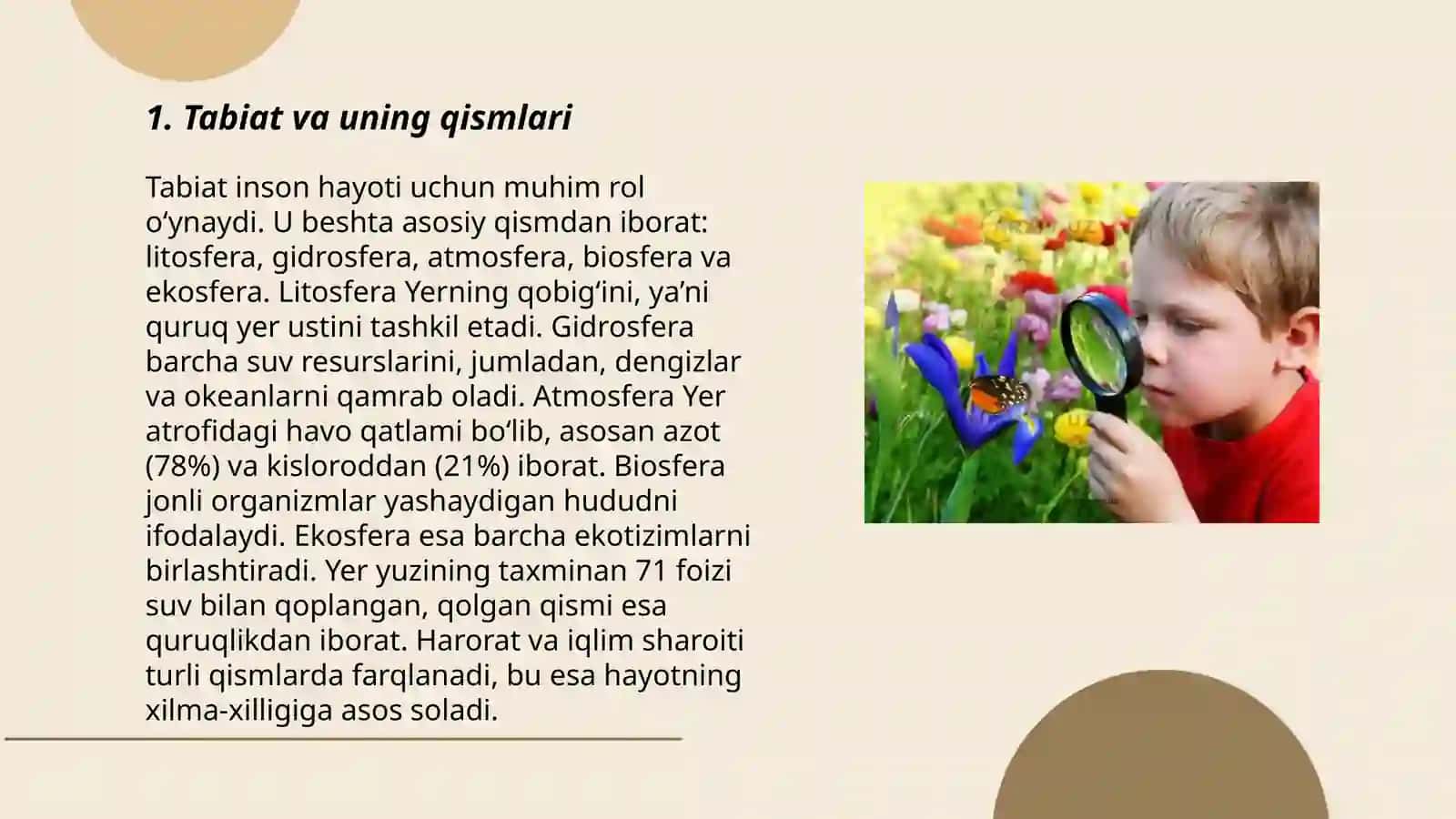 Ilk qadam davlat oʻquv dasturida tabiat bilan tanishtirish mazmuni 3