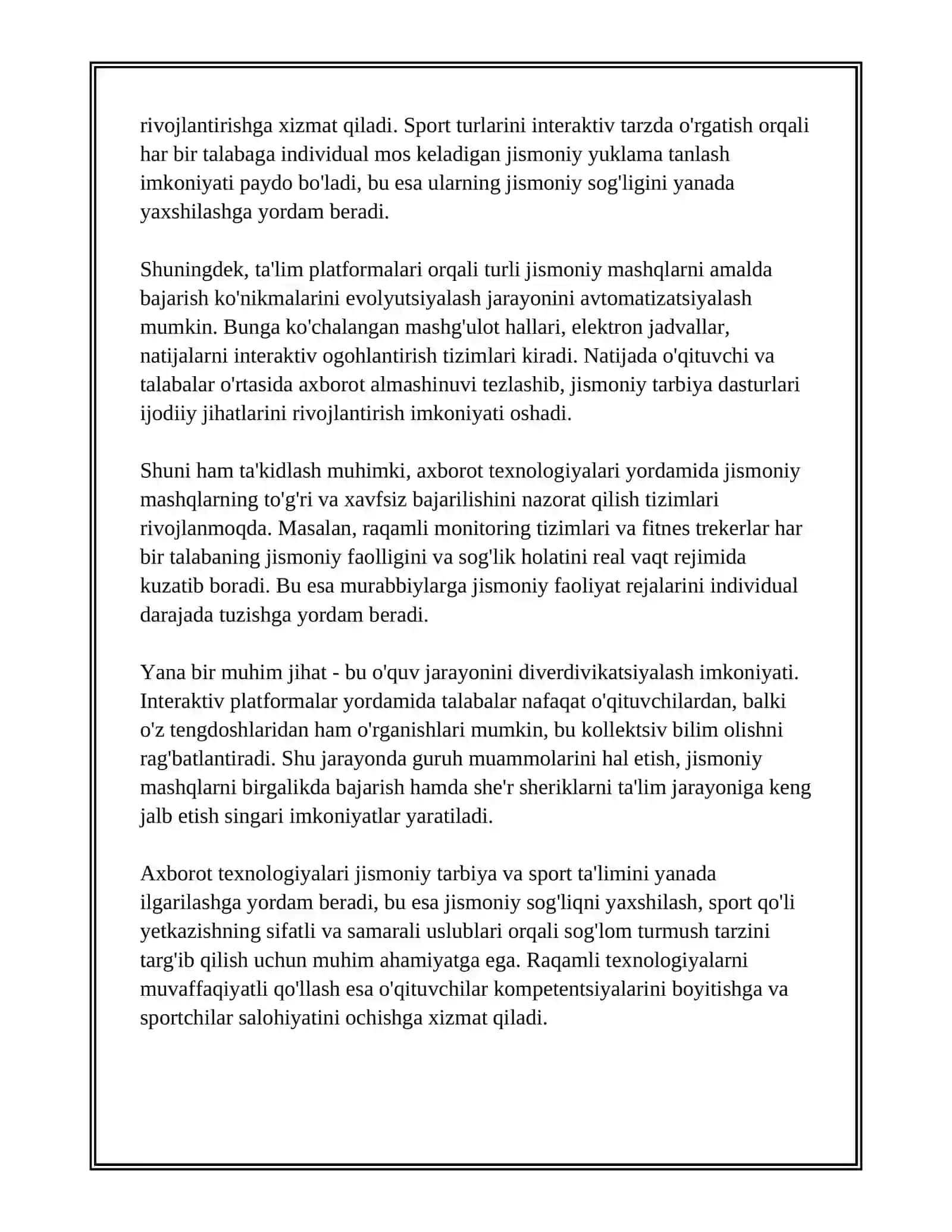 JISMONIY TARBIYA VA SPORTDA AXBOROT TEXNOLOGIYALARIDAN FOYDALANISH 3