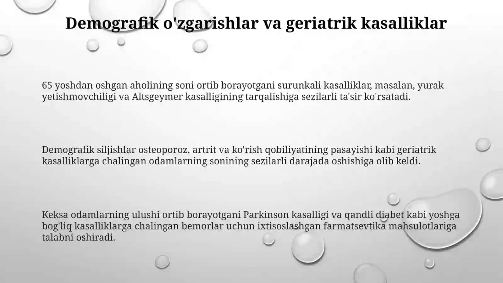 Geriatriya amaliyoti uchun dori vositalarini ishlab chiqarish 3
