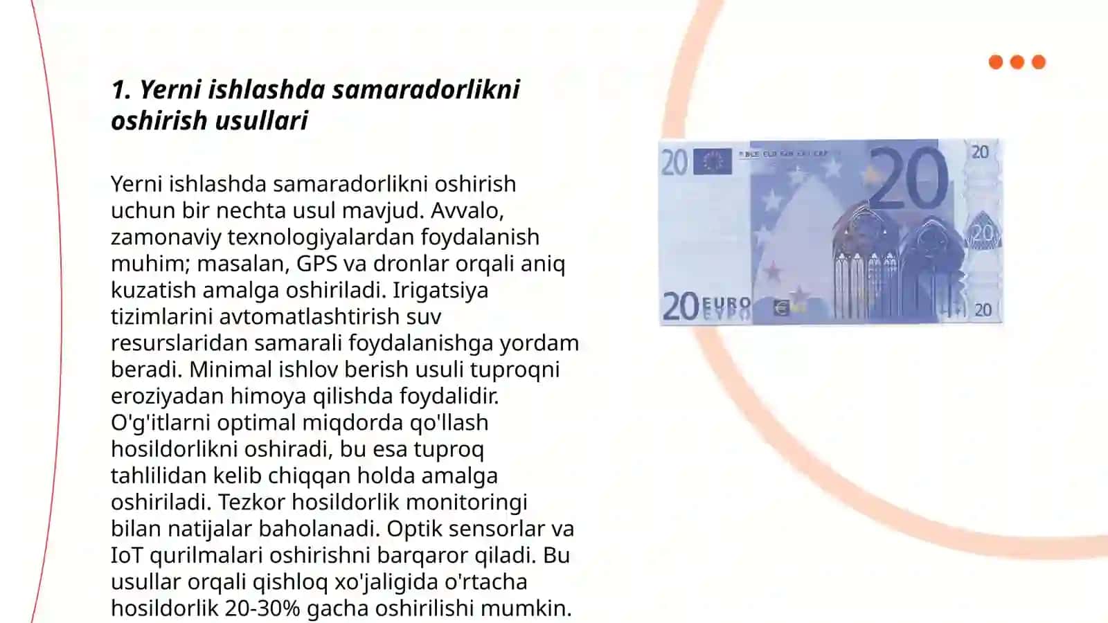 Yerni ishlashda resers va energiya tejovchi texnologiyalar Yaxshiboyeva Moxiniso 3