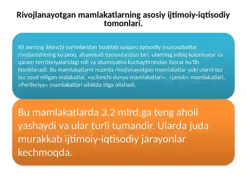 Rivojlanayotgan mamlakatlar xalqaro iqtisodiy munosabatlar tizimi 3
