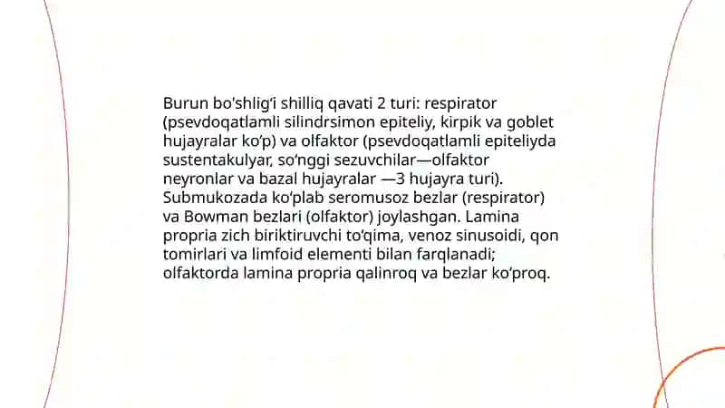 Nafas olish tizimi a’zolarining qiyosiy gistalogik tavsifi 3