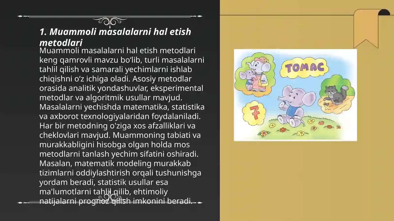 Muammoli masalalarni hal etish metodlari 3