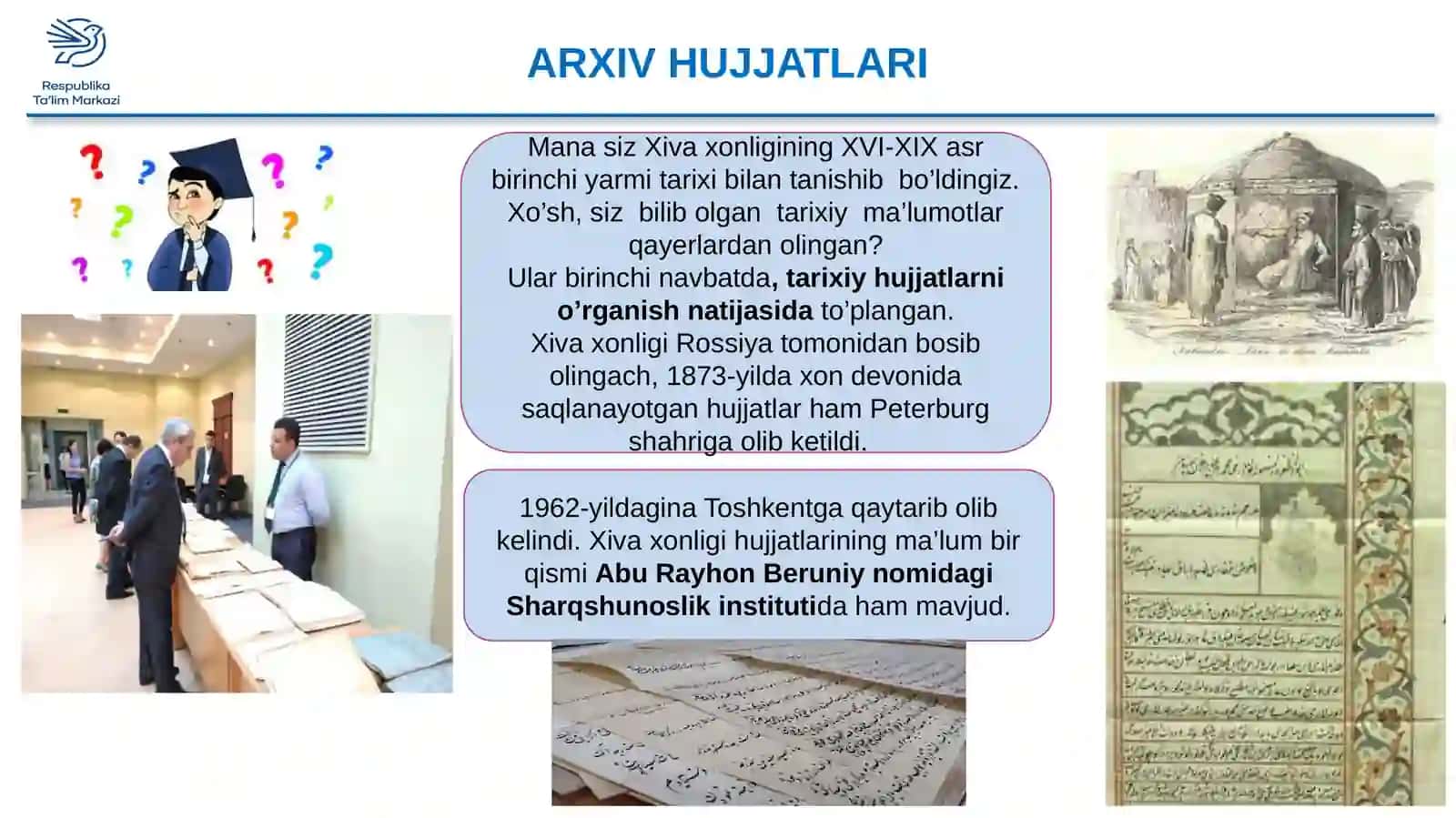 XIX-XIX asrning birinchi yarmida Xiva xonligi tarixi bo'yicha manbalar 3
