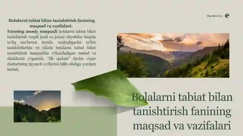 Maktabgacha ta'limda tabiat bilan tanishtirishning nazariy asoslari. 3