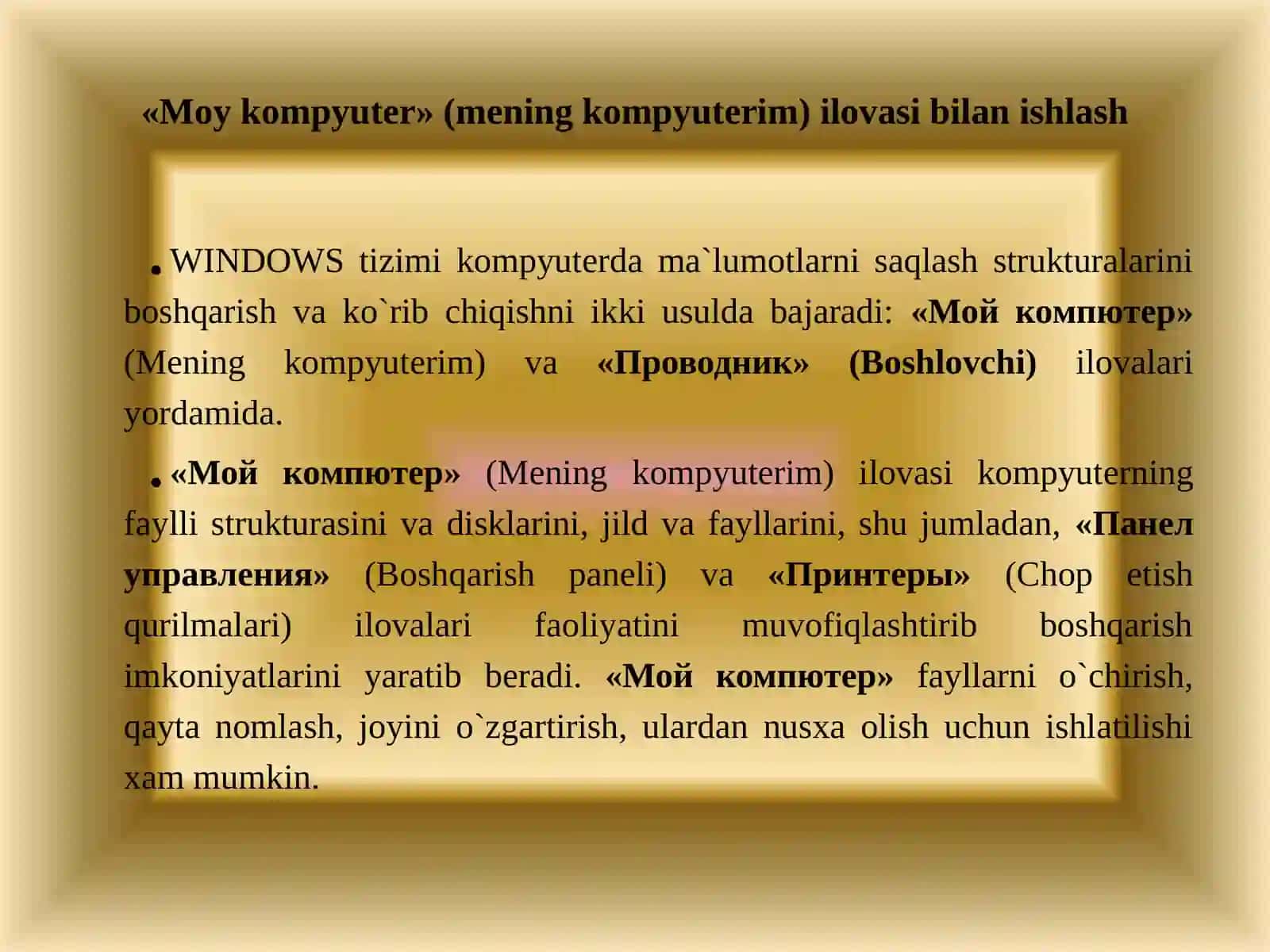 Fayl va Papkalar bilan ishlash 3