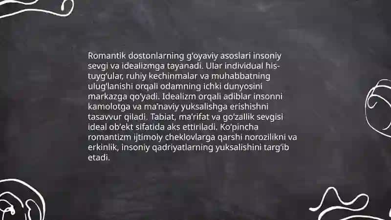 Ramantik va kitobiy dostonlarning gʻoyaviy va badiiy xususiyatlari 3