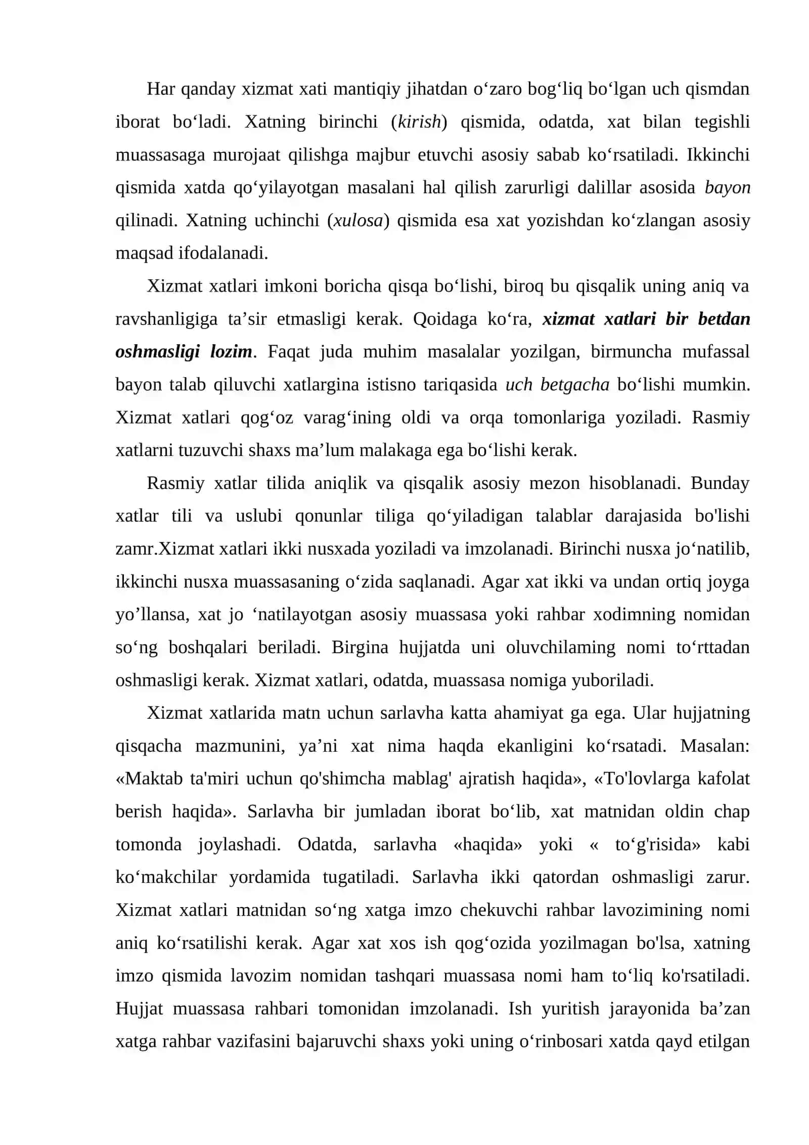 Xatlarning turlari, yozilishi, ularning vazifasi 3