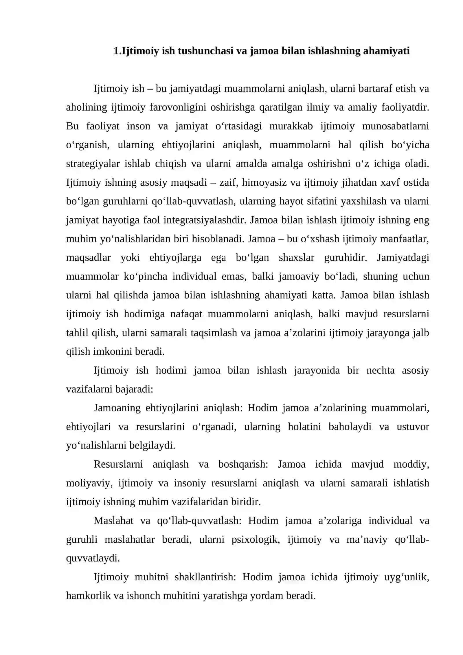 Jamoalar bilan ijtimoiy ish yuritishda ijtimoiy ish hodimining tutgan o‘rni 3