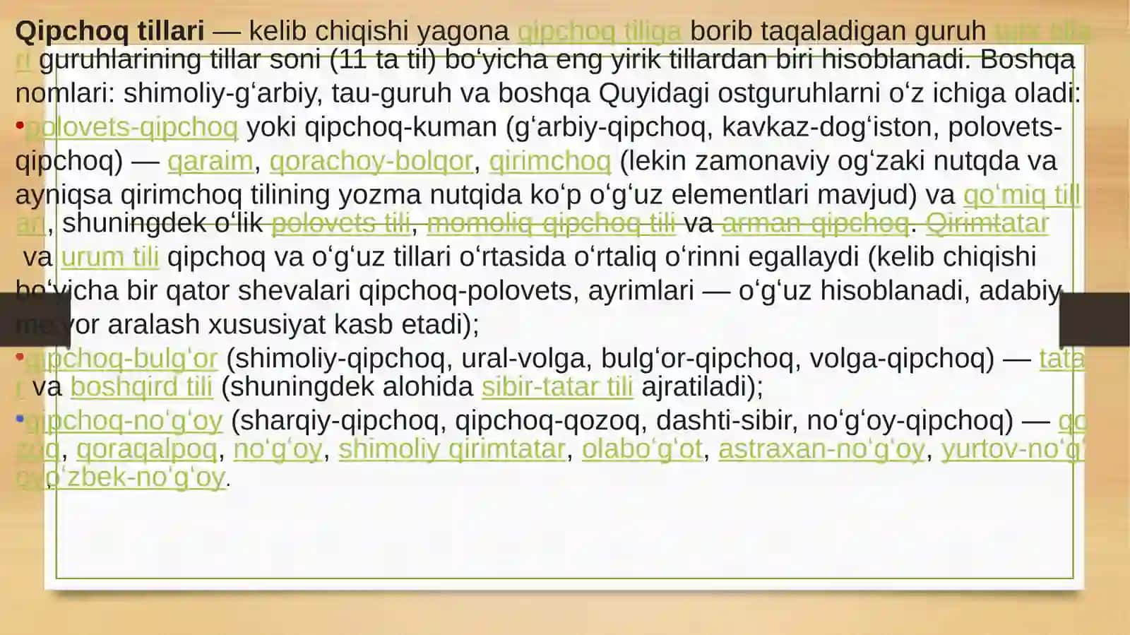 Qipchoq lahjasining asosiy xususiyatlari 3