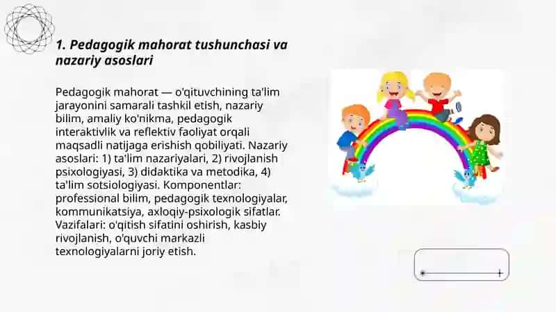 Pedagogik mahoratning nazariy asoslari va fanlari tizimidagi o'rni 3