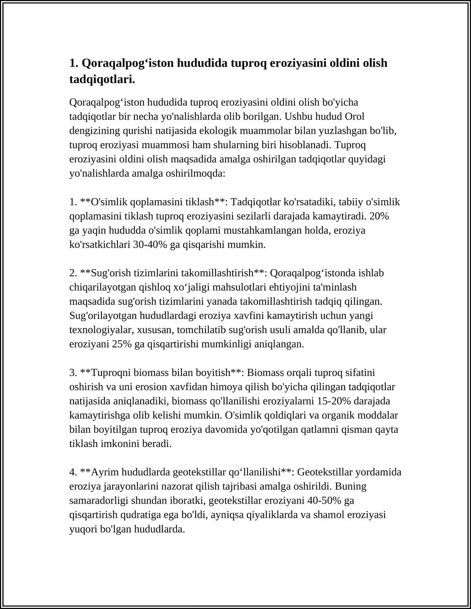 Qoraqalpoqiston hududida atrof muhitni muhofaza qilish bo'yicha mahalliy olimlar va izlanuvchilar tomonidan olib borilgan izlanishlar tarixi 3