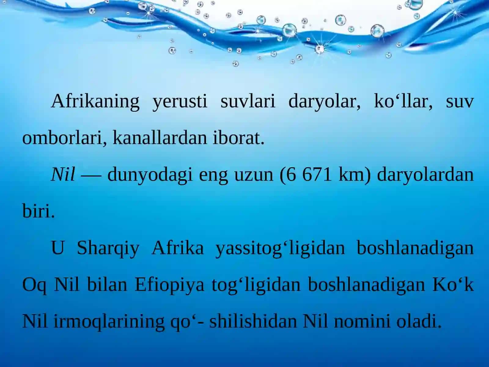 Afrikaning yerusti va yerosti suvlari 3