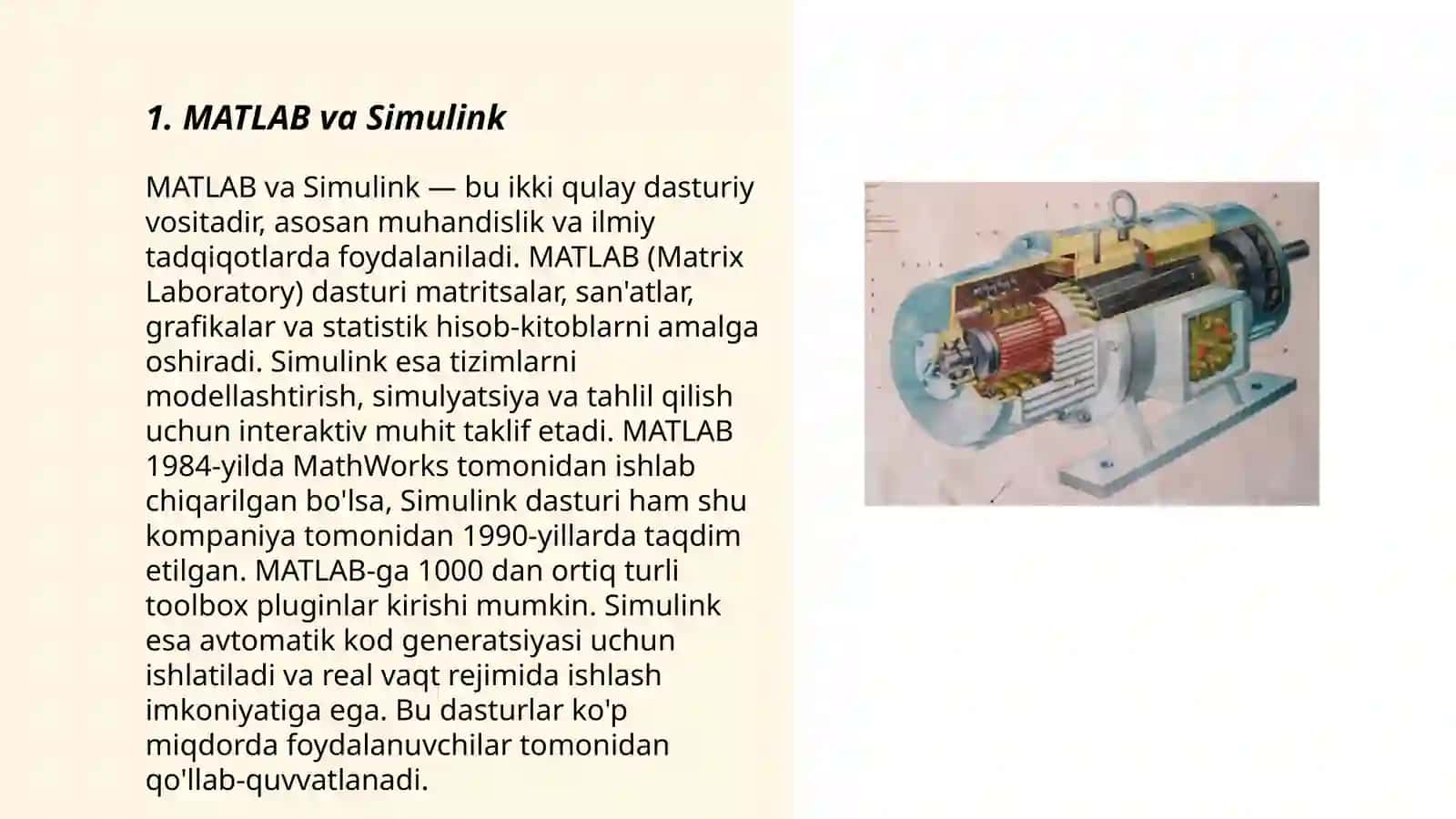 Asinxron elektr matorini modelini yaratishda qanday dasturlardan foydalanish haqida 3