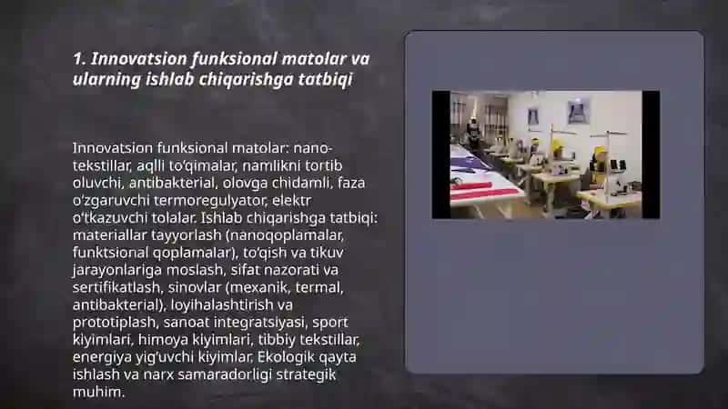 Innovatsion funksional matolar va ularning ishlab chiqarishga tatbiqi 3