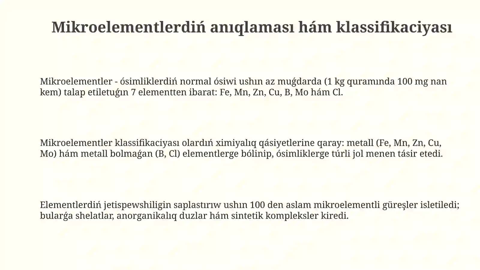 Mikroelementlar va ularning o‘simliklar oziqlanishidagi ahmiyati 3