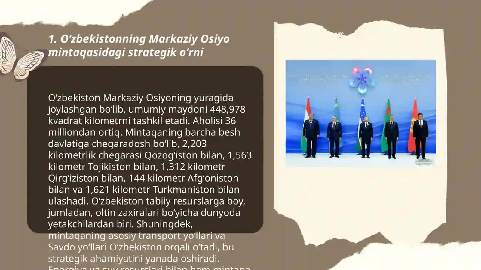 Oʻzbekistonning Markaziy Osiyoda tinchlik va barqarorlikni taʼminlashdagi oʻrni 3