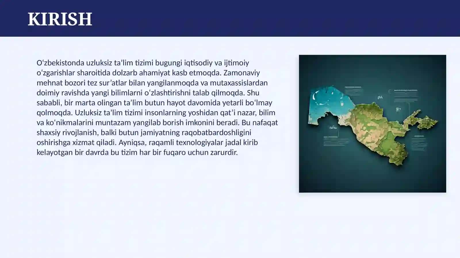 O‘ZBEKISTONDA UZLUKSIZ TA'LIM TIZIMI 3