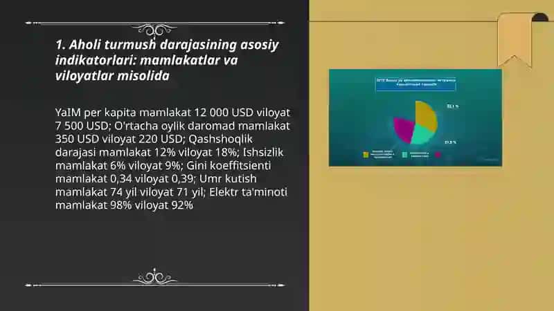 Aholi turmush darajasini statistik o‘rganish 3