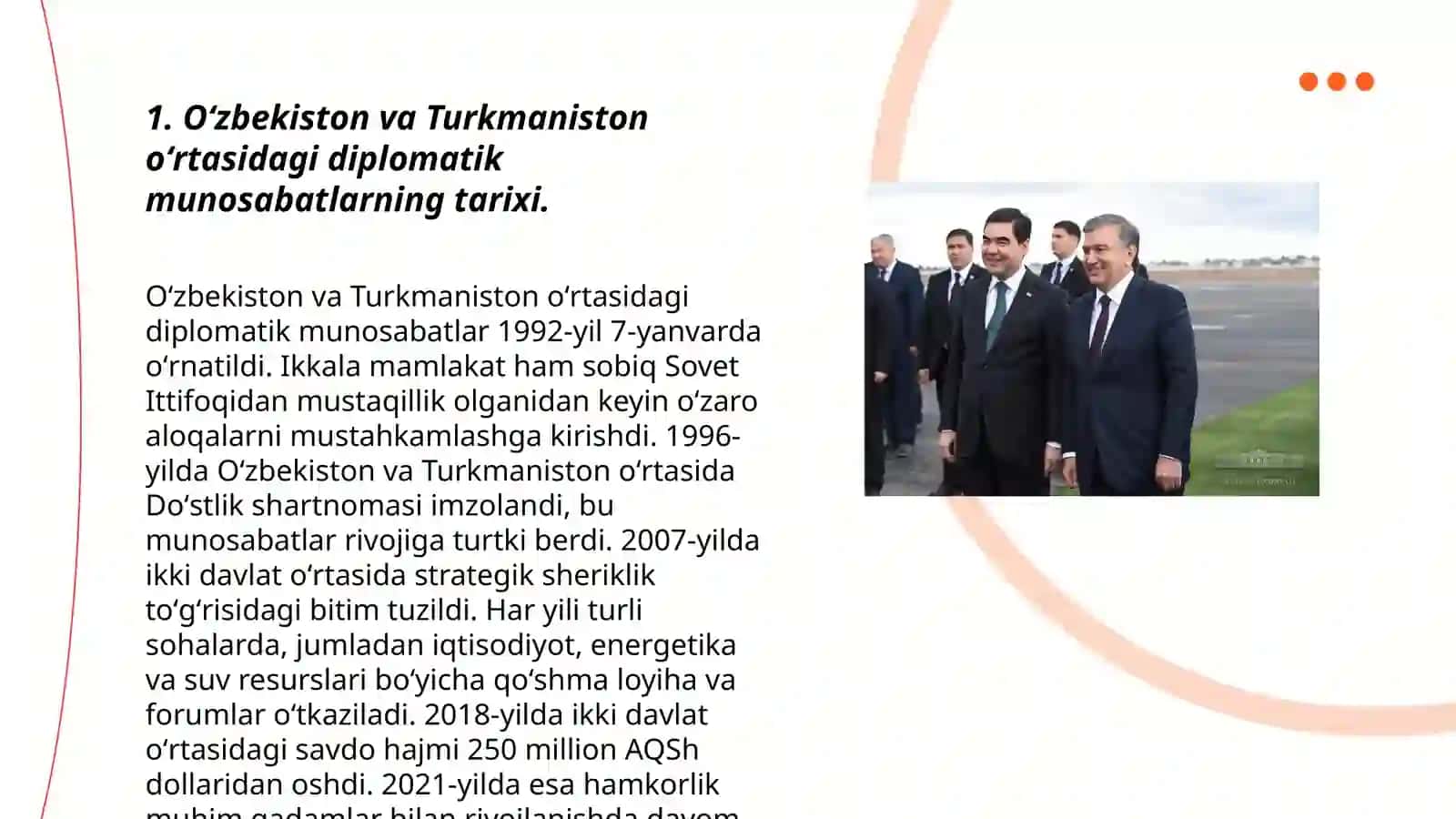 Oʻzbekiston va Turkmaniston oʻrtasidagi diplomatik munosabatlarning tarixi 3
