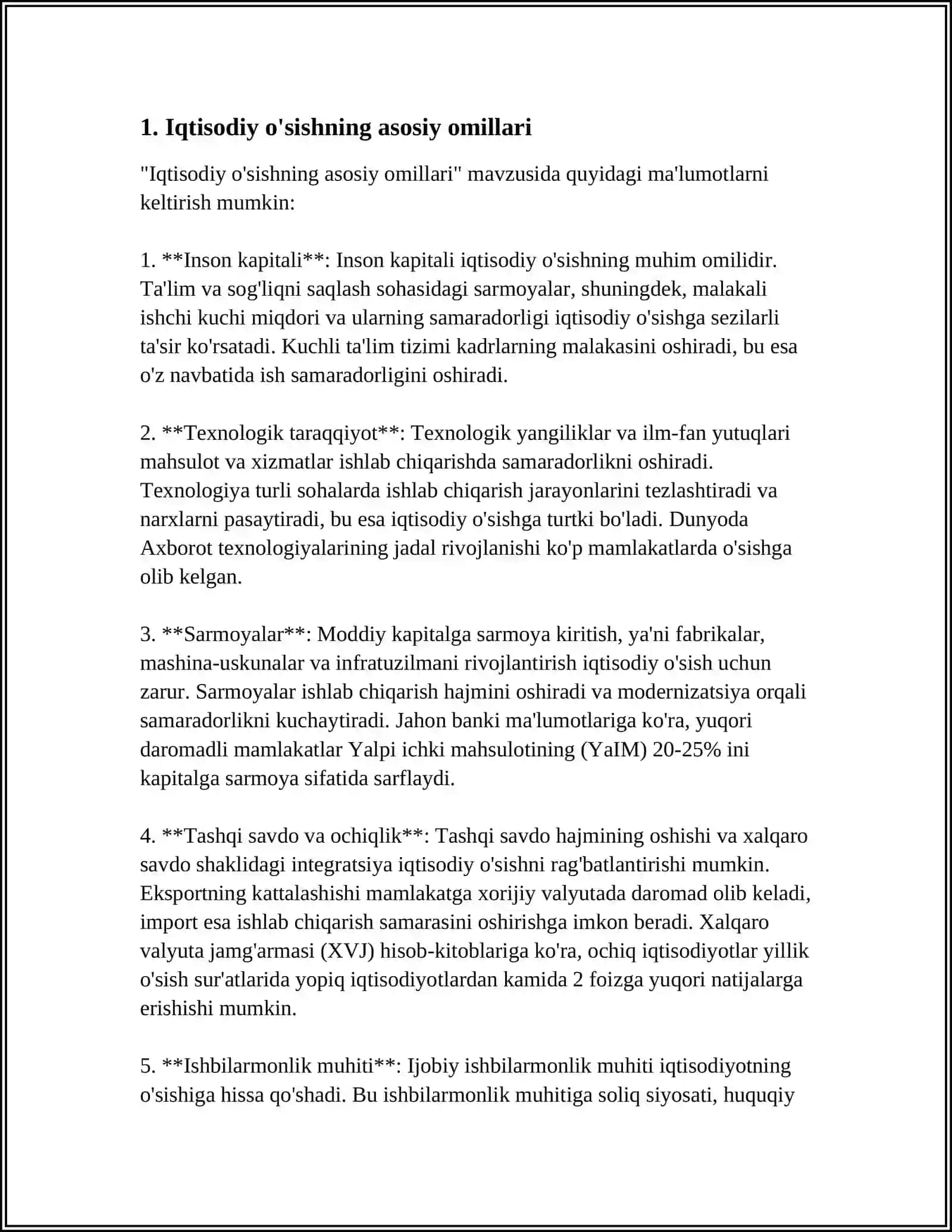 IQTISODIYOT TARAQQIYOTI MASALALARI 3