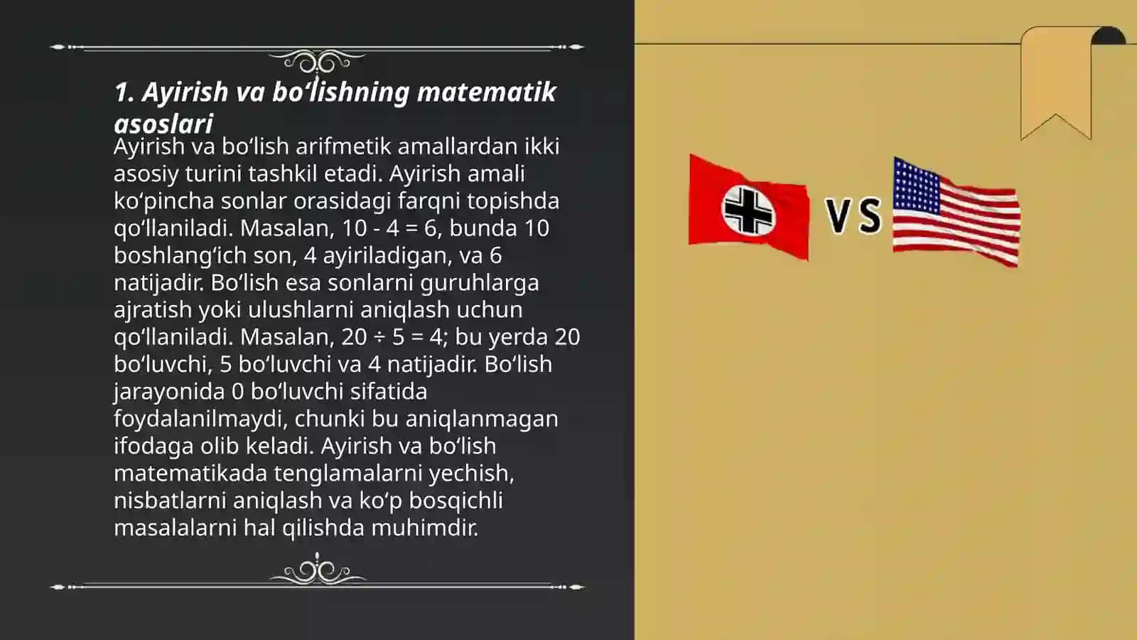 Ayirish va boʻlishning tarifi 3