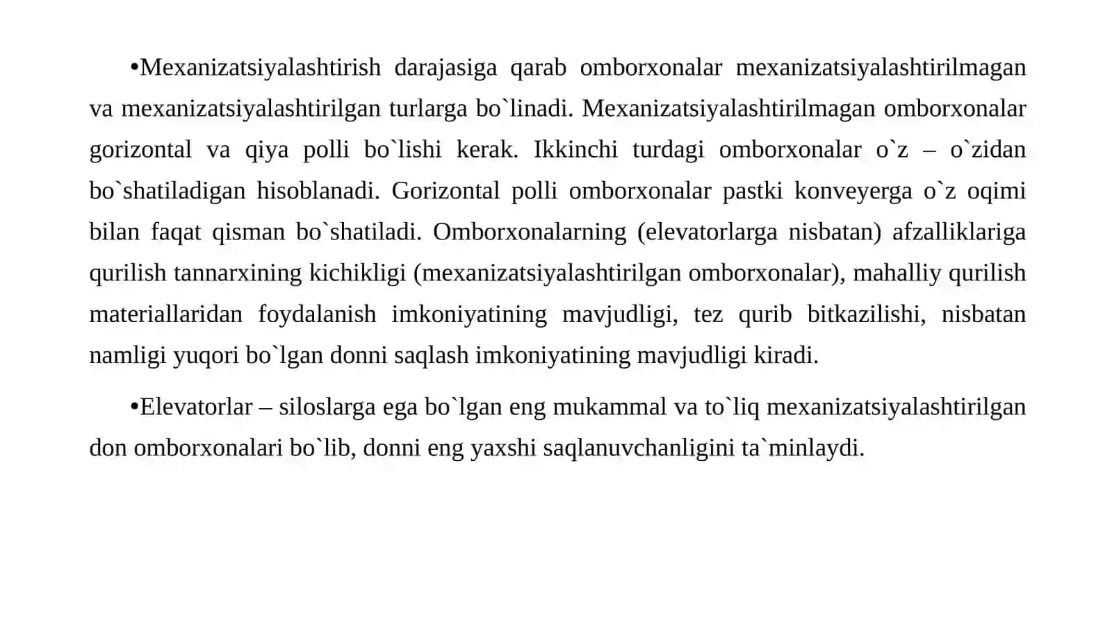 Don omborxonalarinnig tasnifi va asosiy ko`rsatkichlar 3