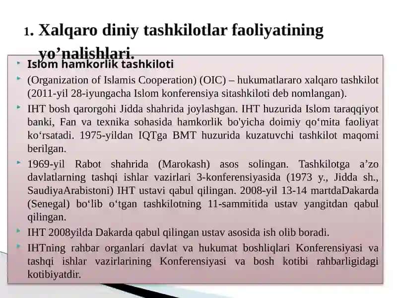 Xalqaro diniy tashkilotlar faoliyatining tarixi va ularning barqaror rivojlanish maqsadlari 3