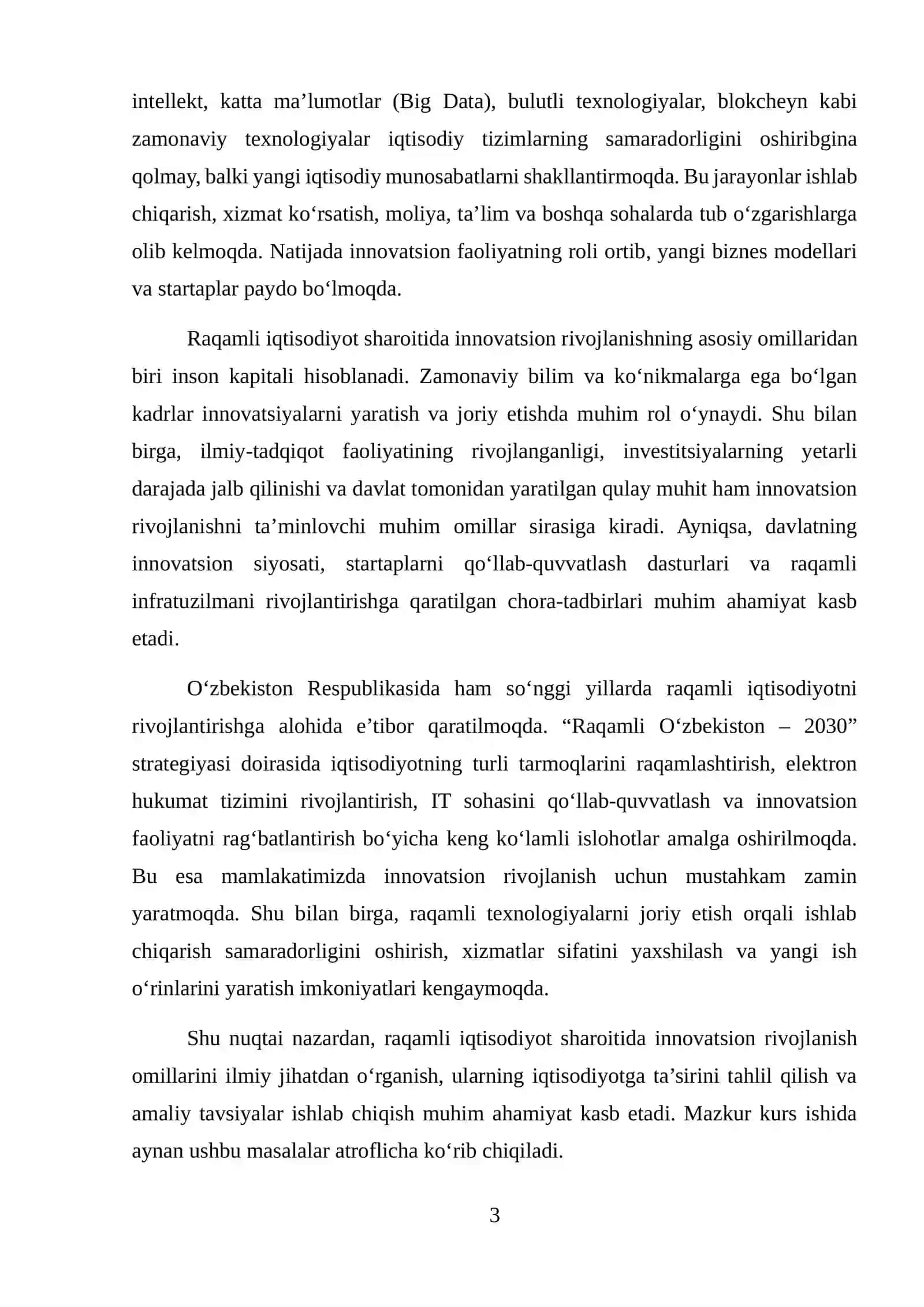 Raqamli iqtisodiyot sharoitida innovatsion rivojlanish omillari 3