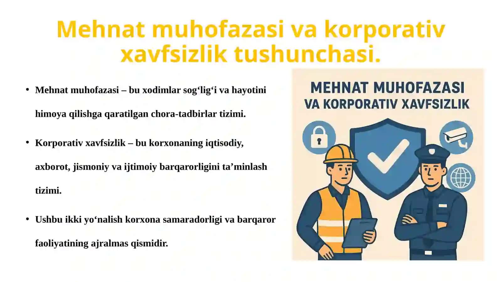 Mehnat muhofazasi va korporativ xavfsizlikning o’zaro bog’liqligi 3