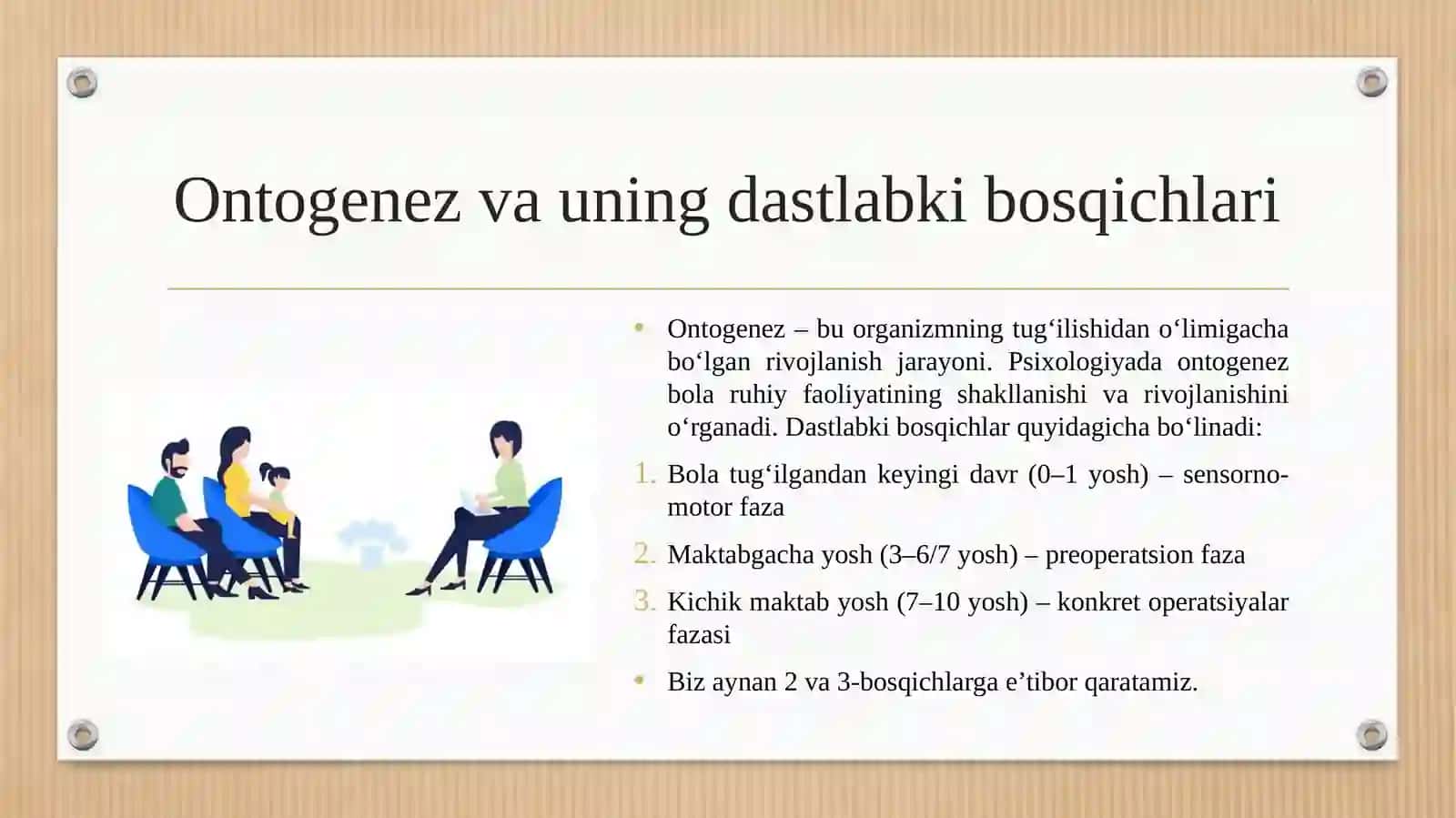 Ontogenezning dastlabki bosqichlarida maktabgacha, va kichik maktab yoshlarida bolalar psixikasining rivojlanishi va shakllanishining o‘ziga xos jihatlari 3