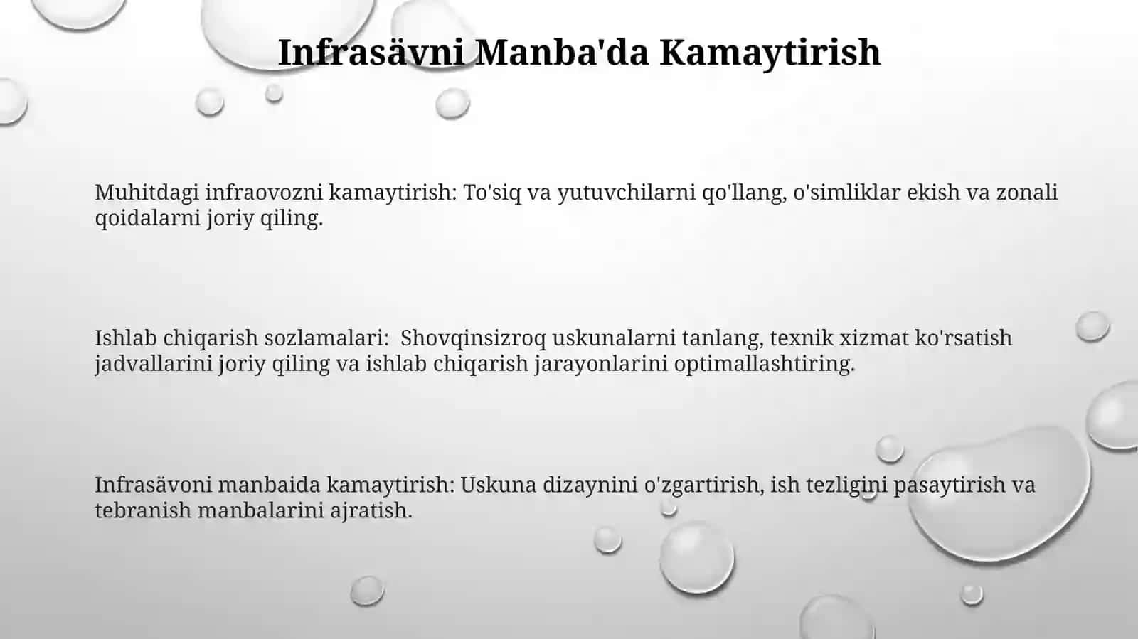 Atrof-muhitda ishlab chiqarish muhitida infratovushni pasaytirish 3