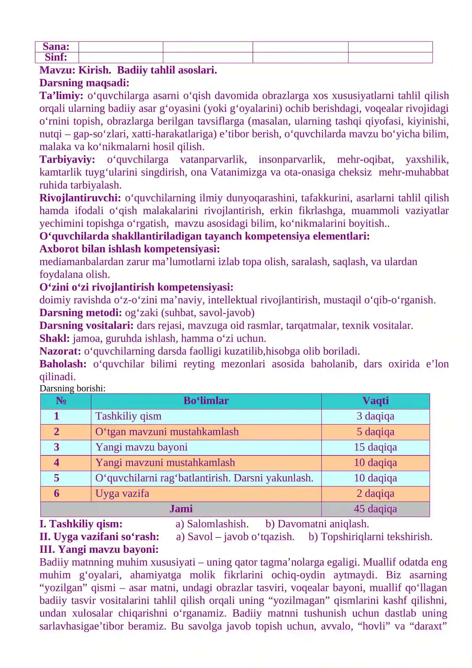 DARS ISHLANMALARI “TASDIQLAYMAN” 3