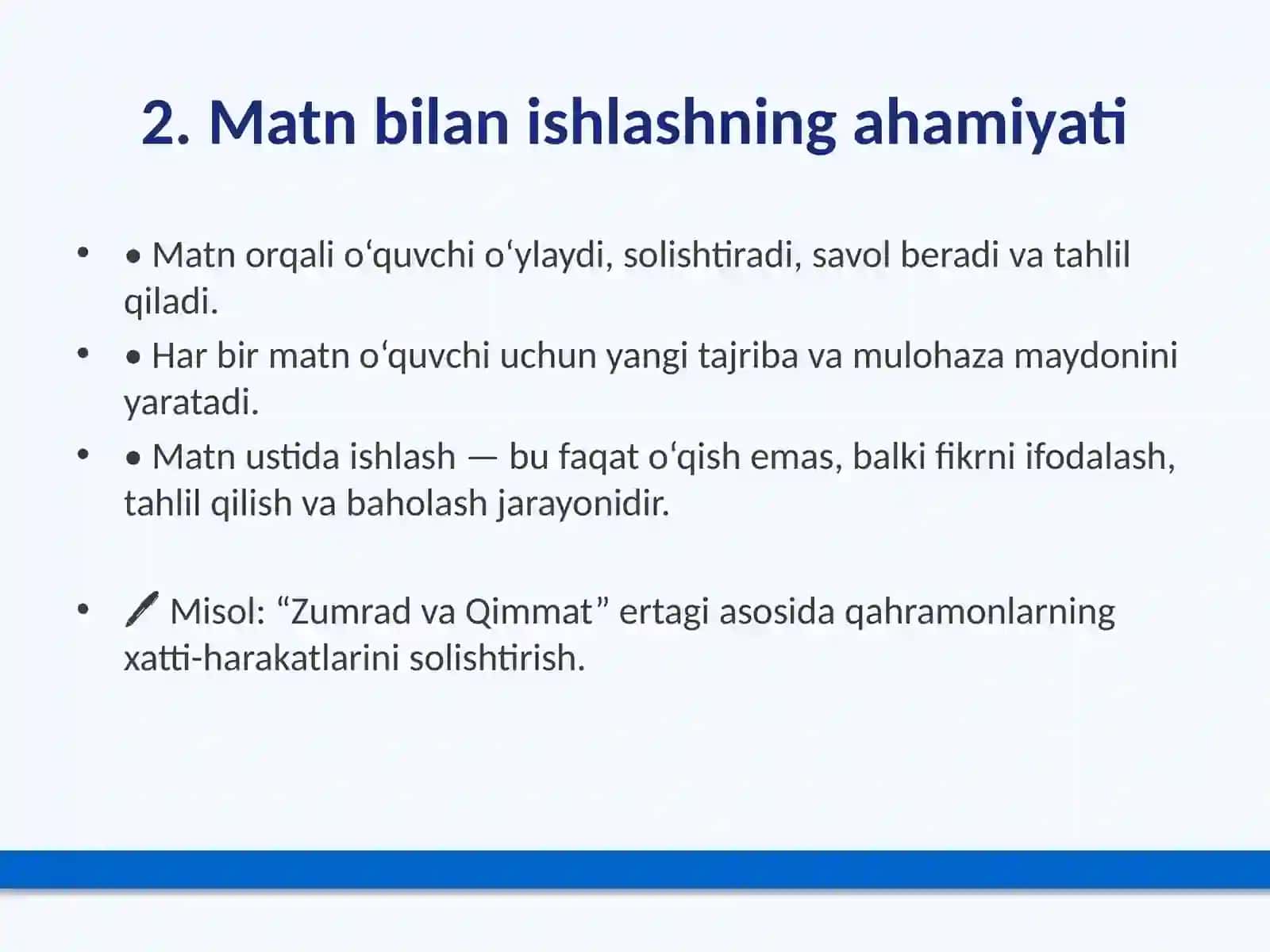 Boshlang'ichsinflardamatnbilanishlashorqalitanqidiyfikrnirivojlantirish 3