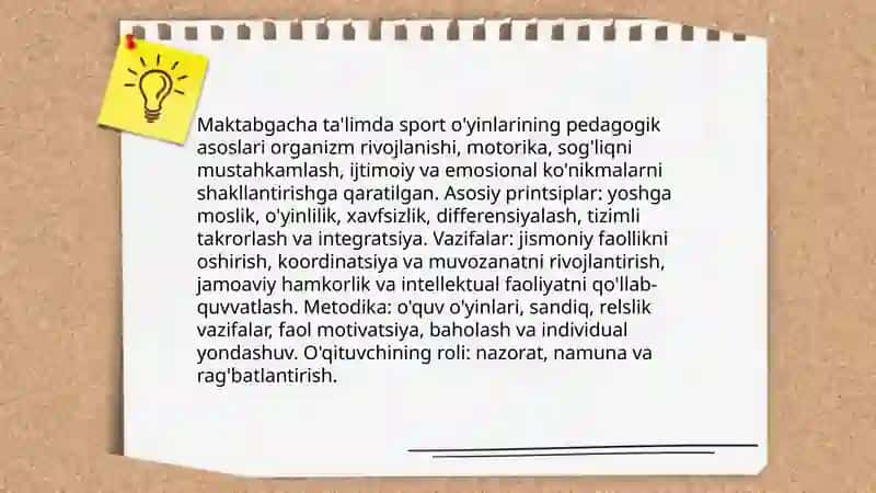 Maktabgacha ta'limda sport o'yinlari 3