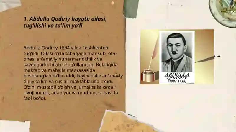 Abdulla Qodiriy hayoti va ijodi 3