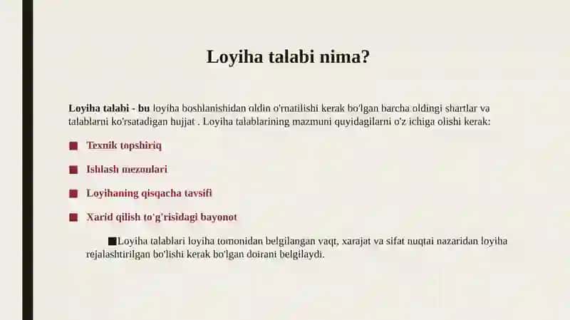 Mavzu: IT loyiha boshqarish 3