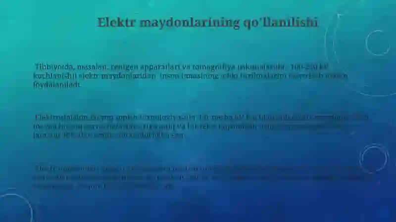 Elektr maydon nazariyasini o'rganish 3